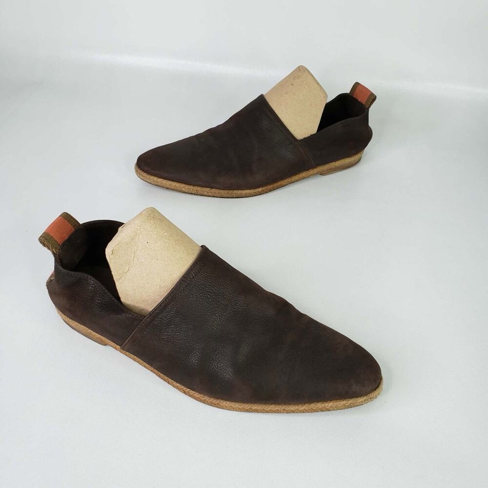 Loewe Men's Brown Suede Leather Loafers Shoe Size 43 US 10 Minimalist Shoes